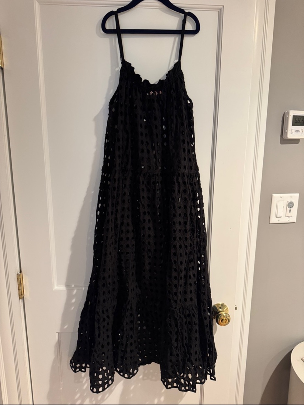 SOLID & STRIPED Black Eyelet Swim Coverup Dress